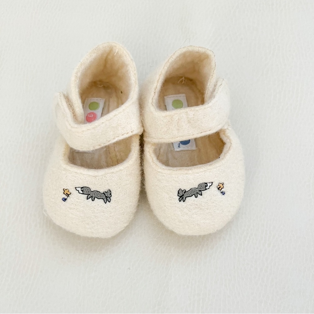 EUC Gymboree 2000 Vintage Fox Print Crib Shoes